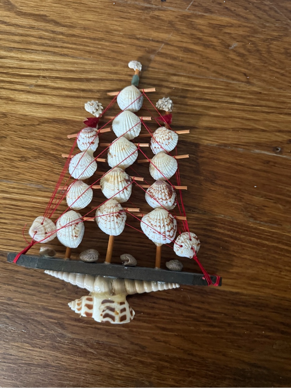 Seashell Tree Holiday Ornament - White and Tan